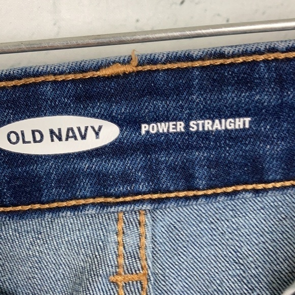 Old Navy Power Straight Distressed Jeans 8 Jeans for Boots Closet Staple Winter - Picture 9 of 16